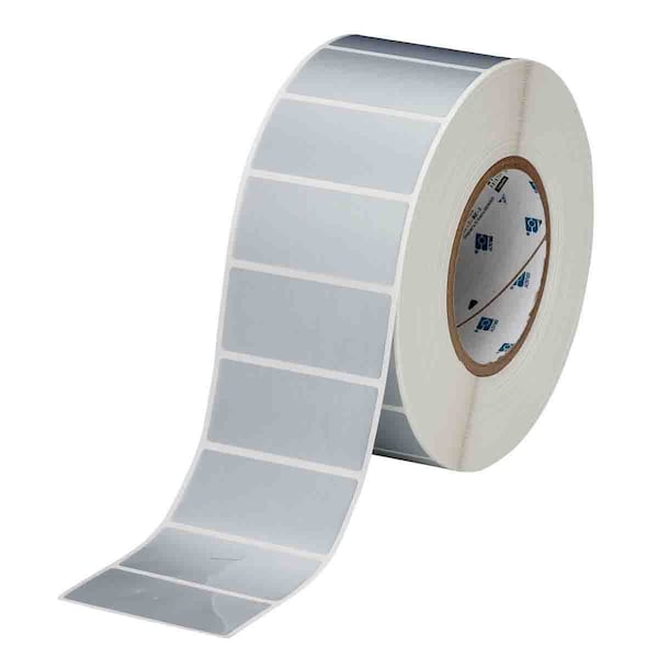 Tamper-Resistant Metallized Vinyl Labels 1.25 in H x 2.75 in W Silver 3000/RL